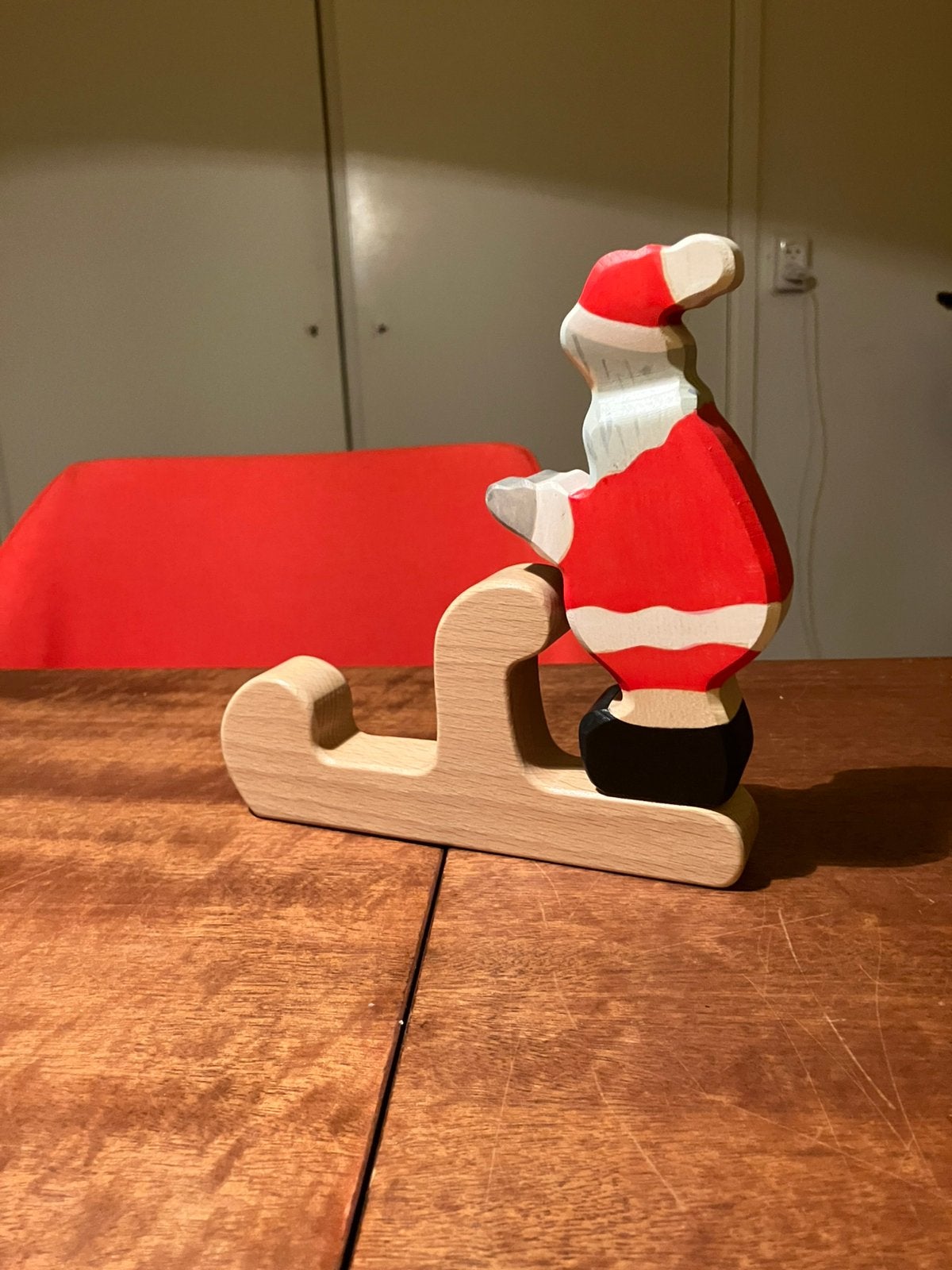 Holztiger houten kerstman en slede arreslee kerstmis, Ophalen of Verzenden, Zo goed als nieuw