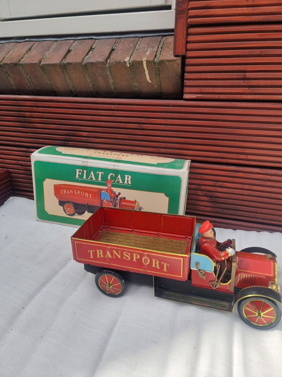 Vintage blikken speelgoedvrachtwagen Fiat 18BL, Antiek en Kunst, Ophalen of Verzenden