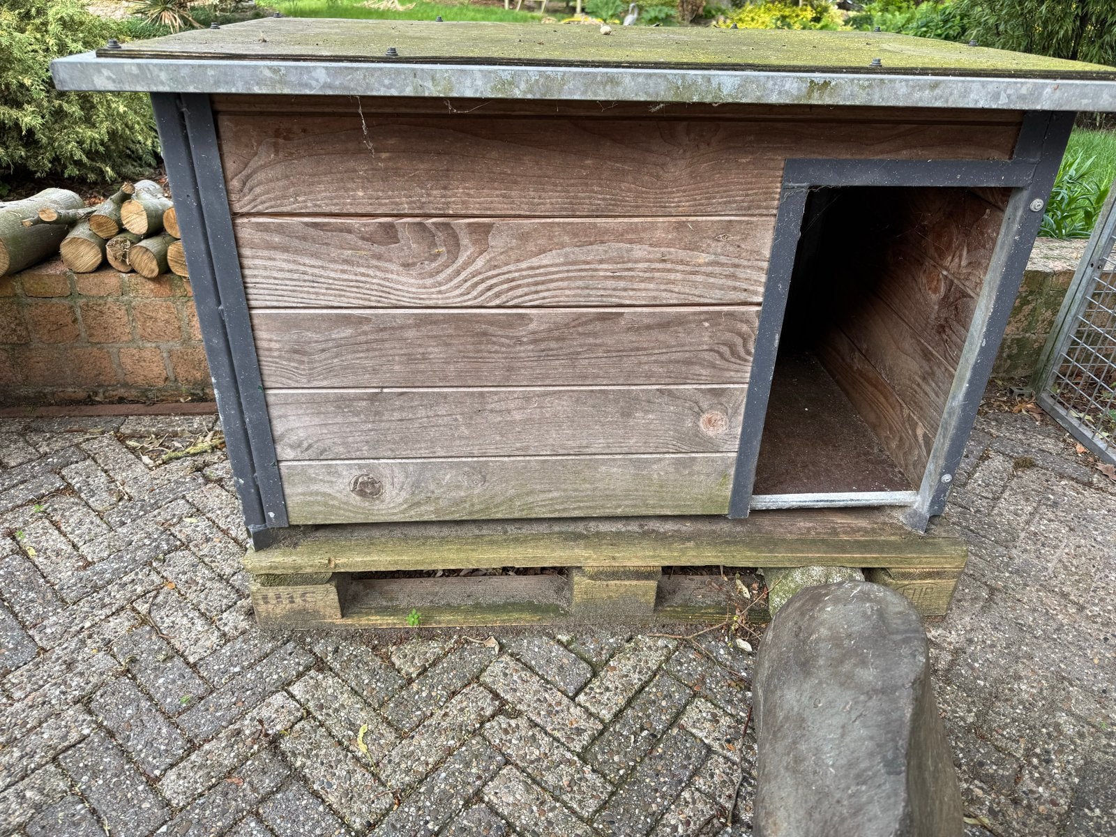 Hondenhok hout/ijzer, Ophalen, 65 tot 100 cm, Hondenhok, 110 cm of meer