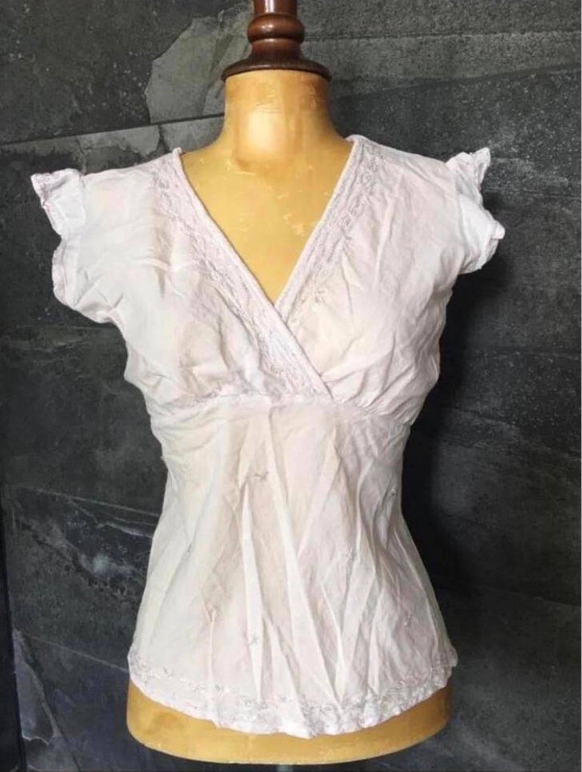Cute Options India puur katoen blouse top lichtroze m.36-38, Ophalen, Zo goed als nieuw, Korte mouw, Roze