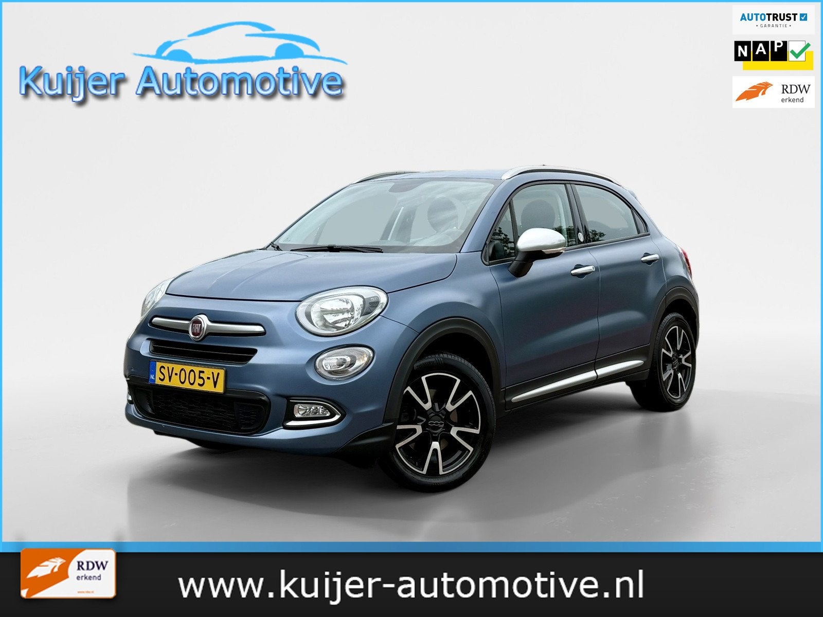 Fiat 500 X 1.4 Turbo MultiAir Mirror Automaat, Auto's, Stof, Gebruikt, 4 cilinders, Blauw