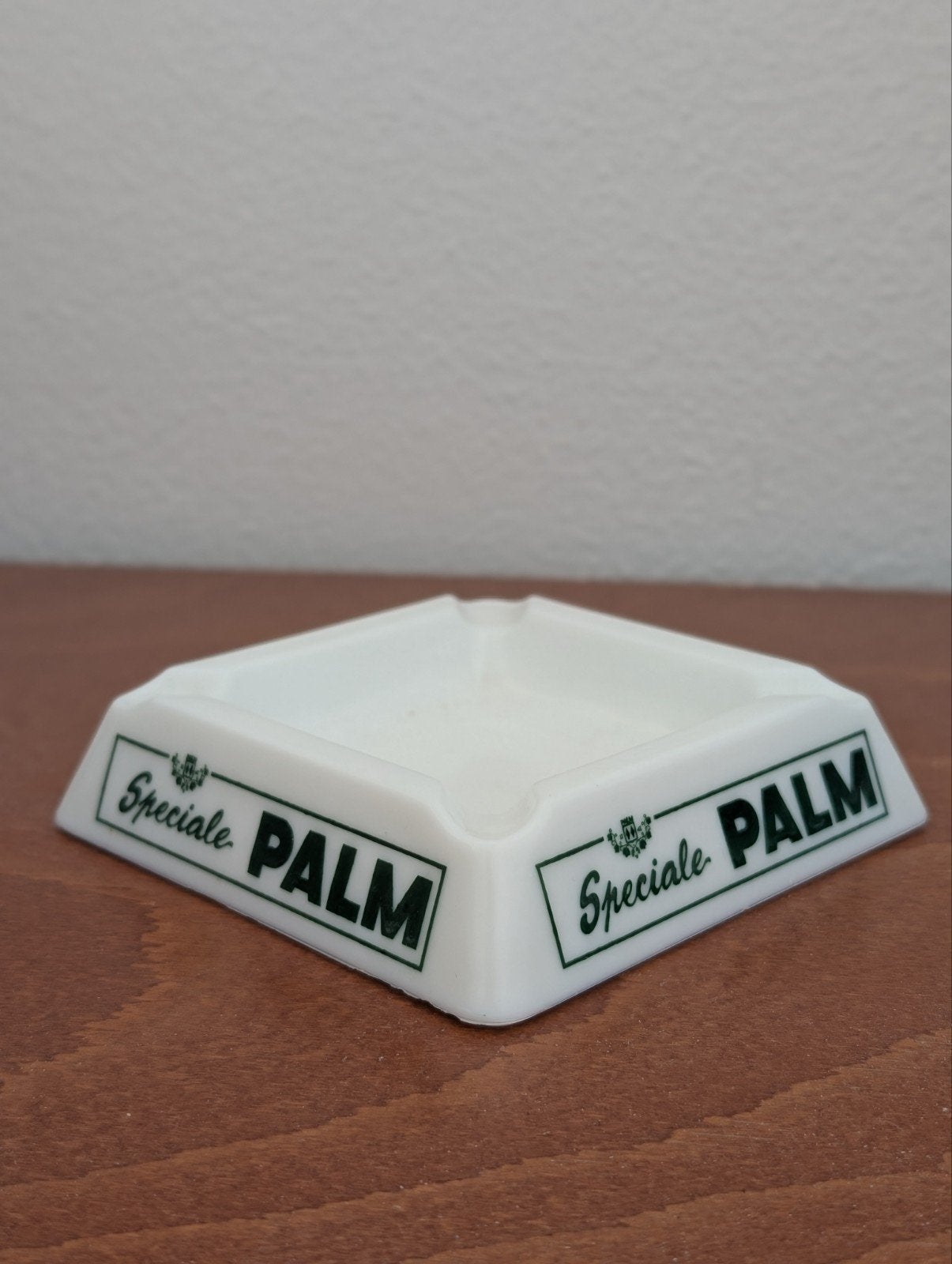 Vintage Palm Bier Asbak - Wit met Groen Logo, Ophalen of Verzenden