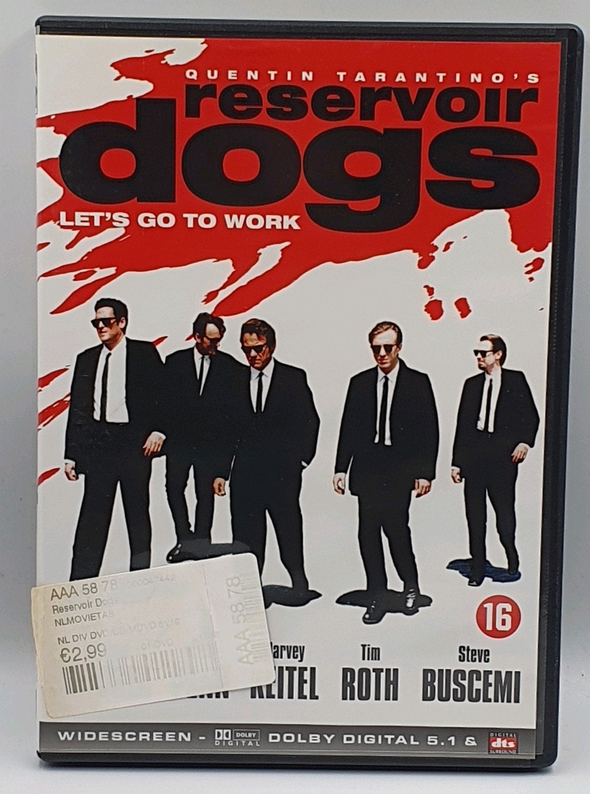 Reservoir Dogs DVD - Quentin Tarantino's debuutfilm, Vanaf 16 jaar, Nederlands, Actiethriller, Ophalen of Verzenden