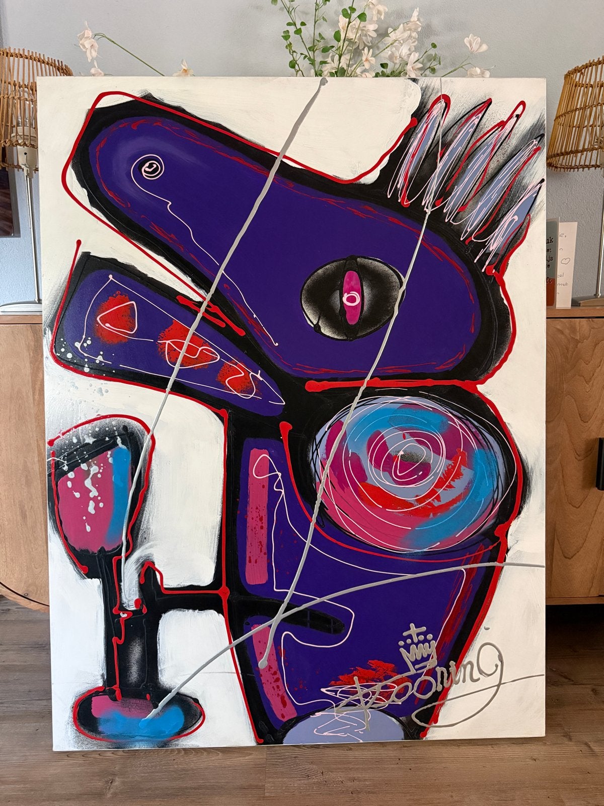 Modern Abstract Schilderij - Levendige Kleuren, Ophalen, Abstract, Acrylverf, Echtheidscertificaat