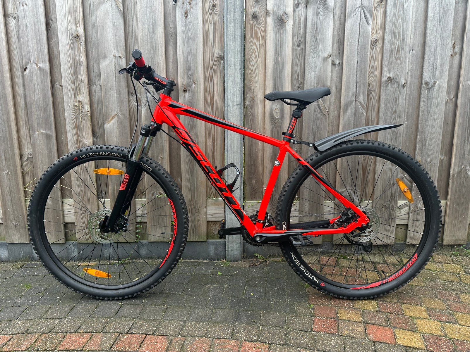 Scott Aspect Neon red 29 inch Mountainbike jongens fiets, Fully, 45 tot 49 cm, Zo goed als nieuw, Schijfrem