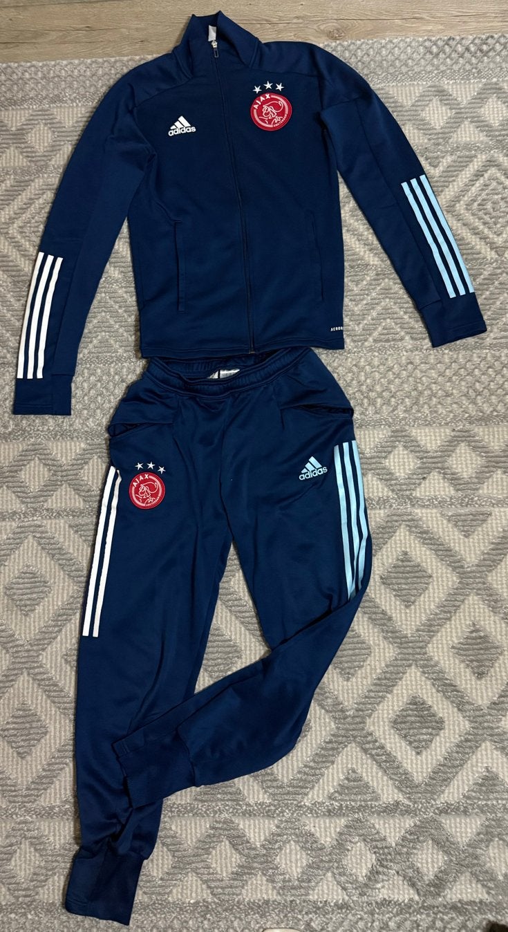 Ajax trainingspak blauw - Maat XS, Voetbal, Gedragen, Maat 46 (S) of kleiner, Verzenden