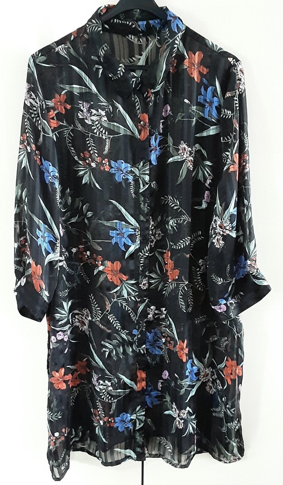 Junarose, zwarte transparante ange tuniek/blouse maat 52, Kleding | Dames, Junarose, Ophalen of Verzenden, Zo goed als nieuw, Blouse of Tuniek