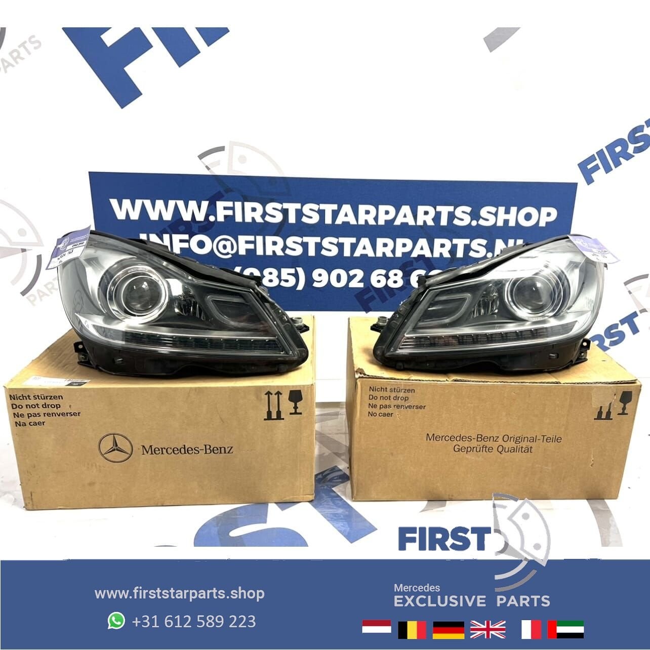 W204 C204 S204 ILS KOPLAMPEN SET LINKS + RECHTS Mercedes C K, Gebruikt, -, Ophalen of Verzenden, -