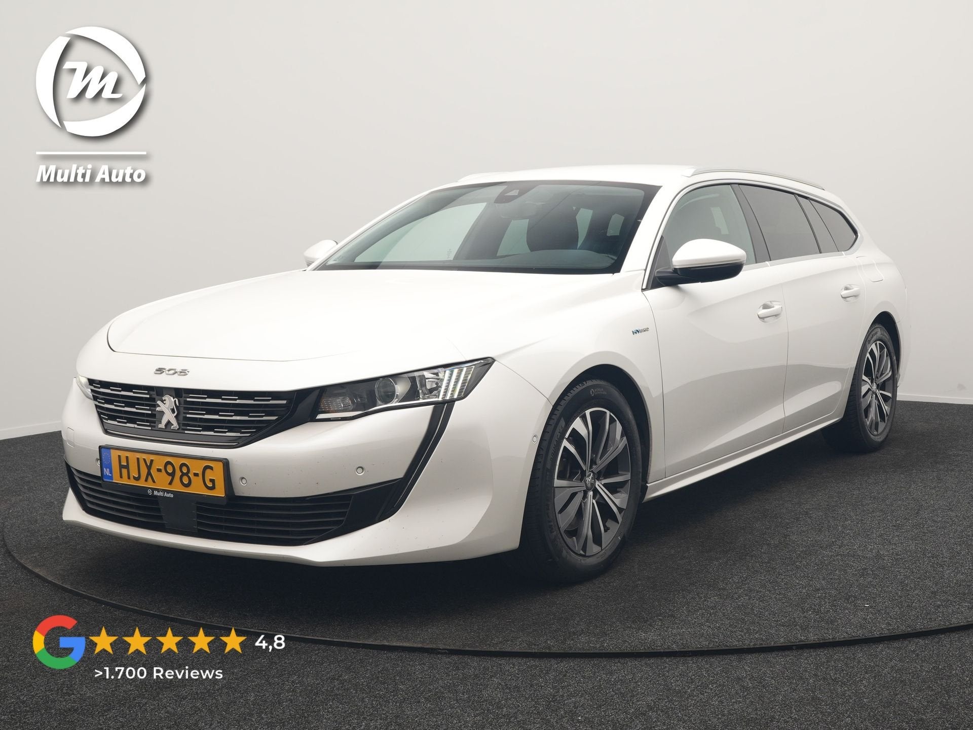 Peugeot 508 SW 1.6 Blue Lease Allure PHEV 291pk | Trekhaak A, Auto's, Peugeot, 745 kg, Gebruikt, 4 cilinders, Wit