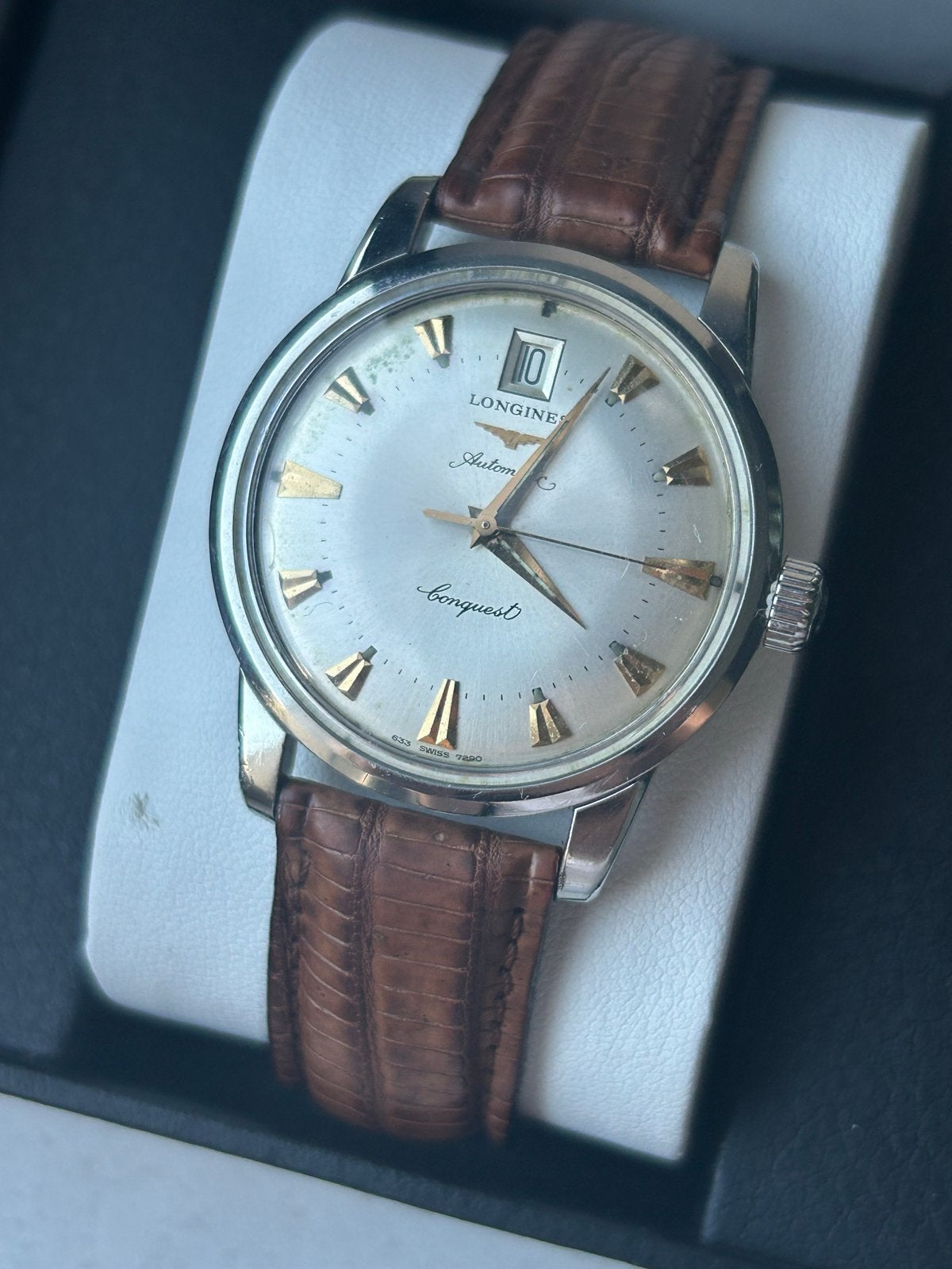 Vintage Longines Conquest, Sieraden, Tassen en Uiterlijk, Overige merken, Staal, Polshorloge, Ophalen of Verzenden