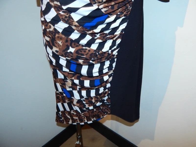 Joseph Ribkoff stretch jurk aparte print jaguar gesmockt 44, Kleding | Dames, Maat 42/44 (L), Joseph Ribkoff, Knielengte, Gedragen