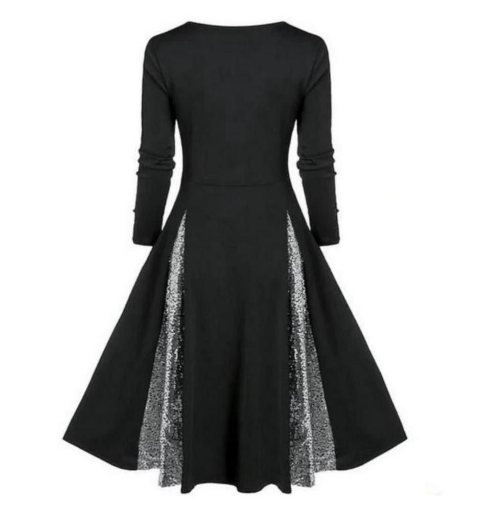 Retro vintage Jaren '50 Punk Gothic Flare Jurk XL goth dress, Zwart, Maat 46/48 (XL) of groter, Nieuw, Ophalen of Verzenden
