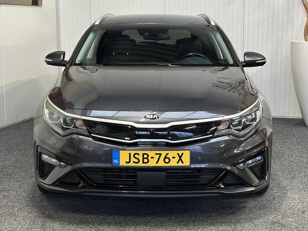 Kia Optima SPORTSWAGON 2.0 GDI PHEV AUTOMAAT NAVIGATIE TREKH, Gebruikt, Zwart, 4 cilinders, Leder en Stof