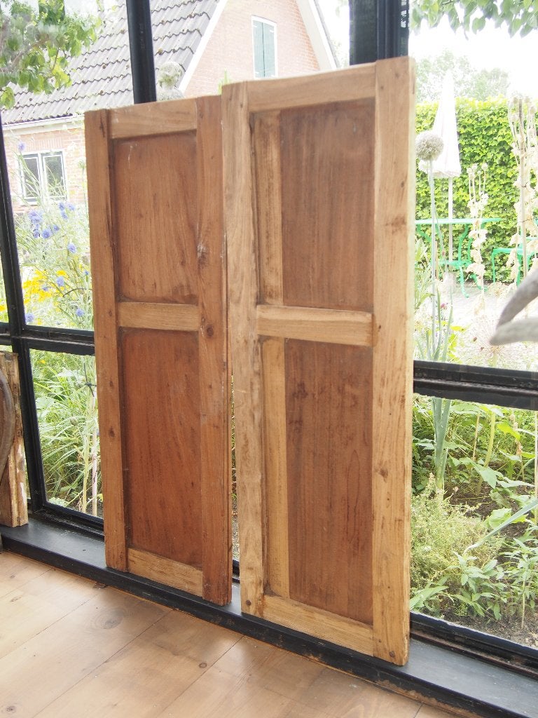 2 Houten luiken voor binnen - 100x35 cm per luik, Ophalen, Gebruikt, Hout