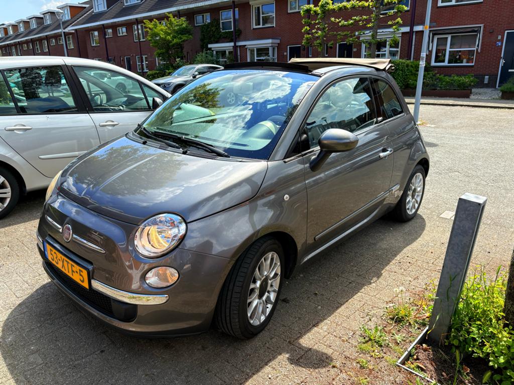 Zuinige vlotte goed onderhouden Fiat 500 Cabrio, Auto's, 31 €/maand, Cabriolet, Leder en Stof, Origineel Nederlands