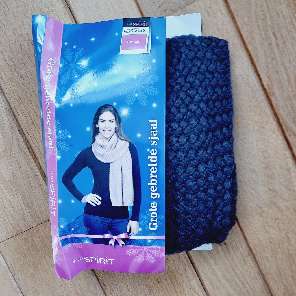 True Spirit sjaal - donker grijs - groot gebreid - nieuw -, Kleding | Dames, Mutsen, Sjaals en Handschoenen, Ophalen of Verzenden