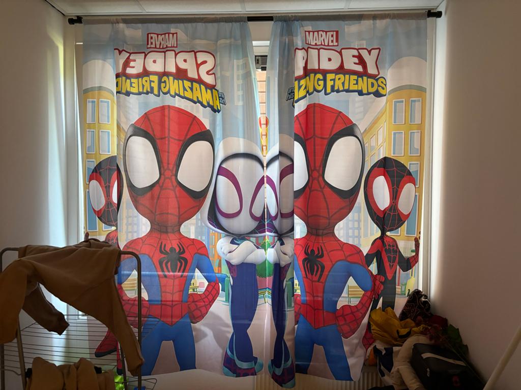 spiderman gordijnen, Ophalen of Verzenden, 150 tot 200 cm, 150 tot 200 cm