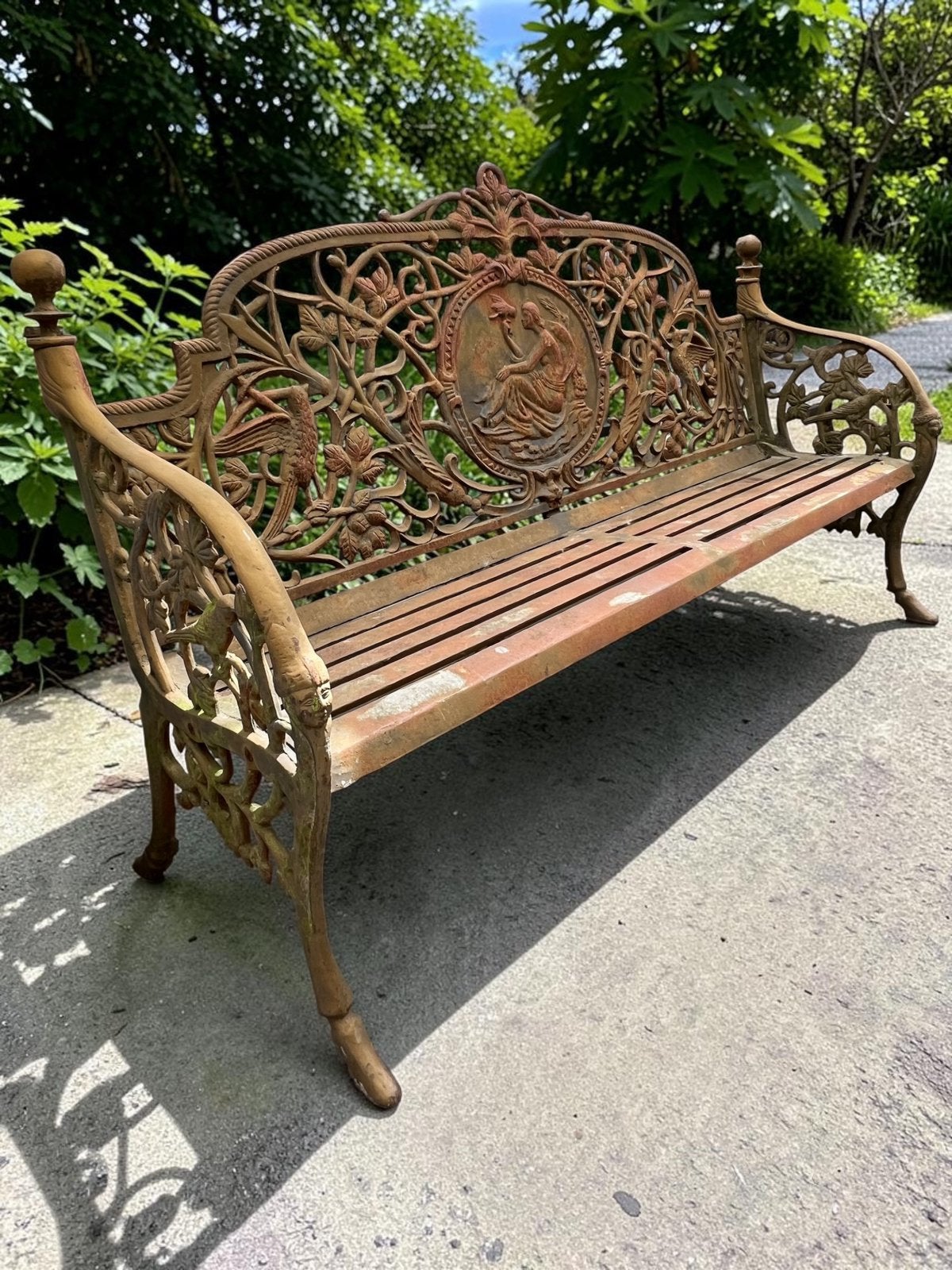 Prachtige Zware Gietijzeren Tuinbank, Tuin en Terras, Tuinbeelden, Ophalen, Zo goed als nieuw, Metaal