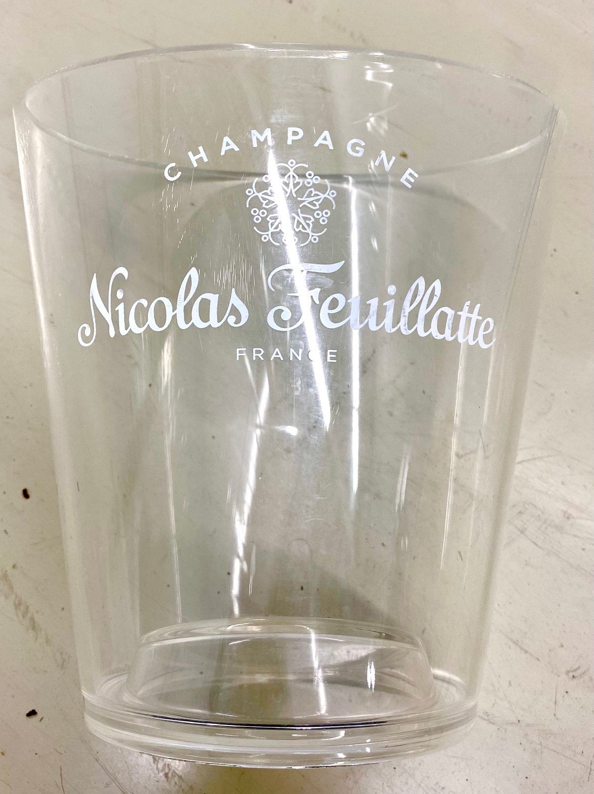 Nicolas Feuillatte Champagnekoeler – Acryl 23cm, Ophalen of Verzenden, Zo goed als nieuw, Frankrijk, Champagne
