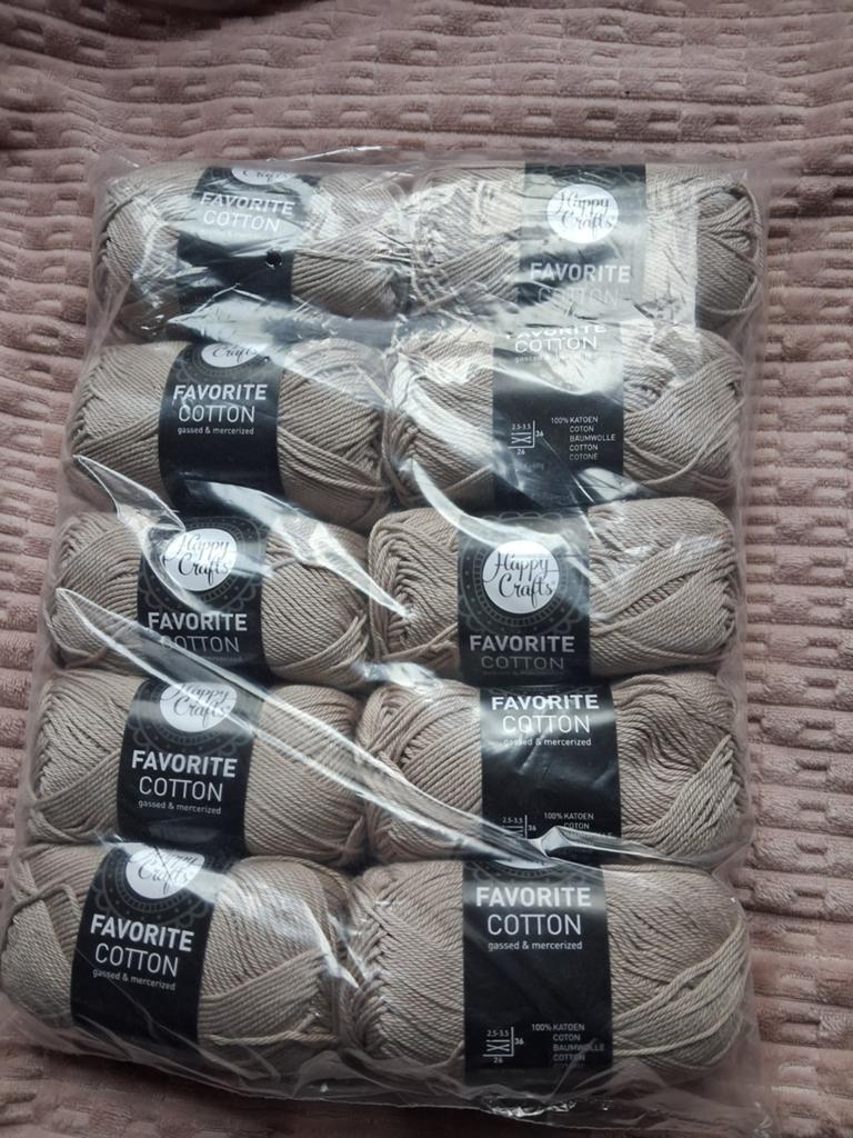 Happy crafts cotton bruin, Ophalen of Verzenden, Nieuw, Haken, Wol of Garen