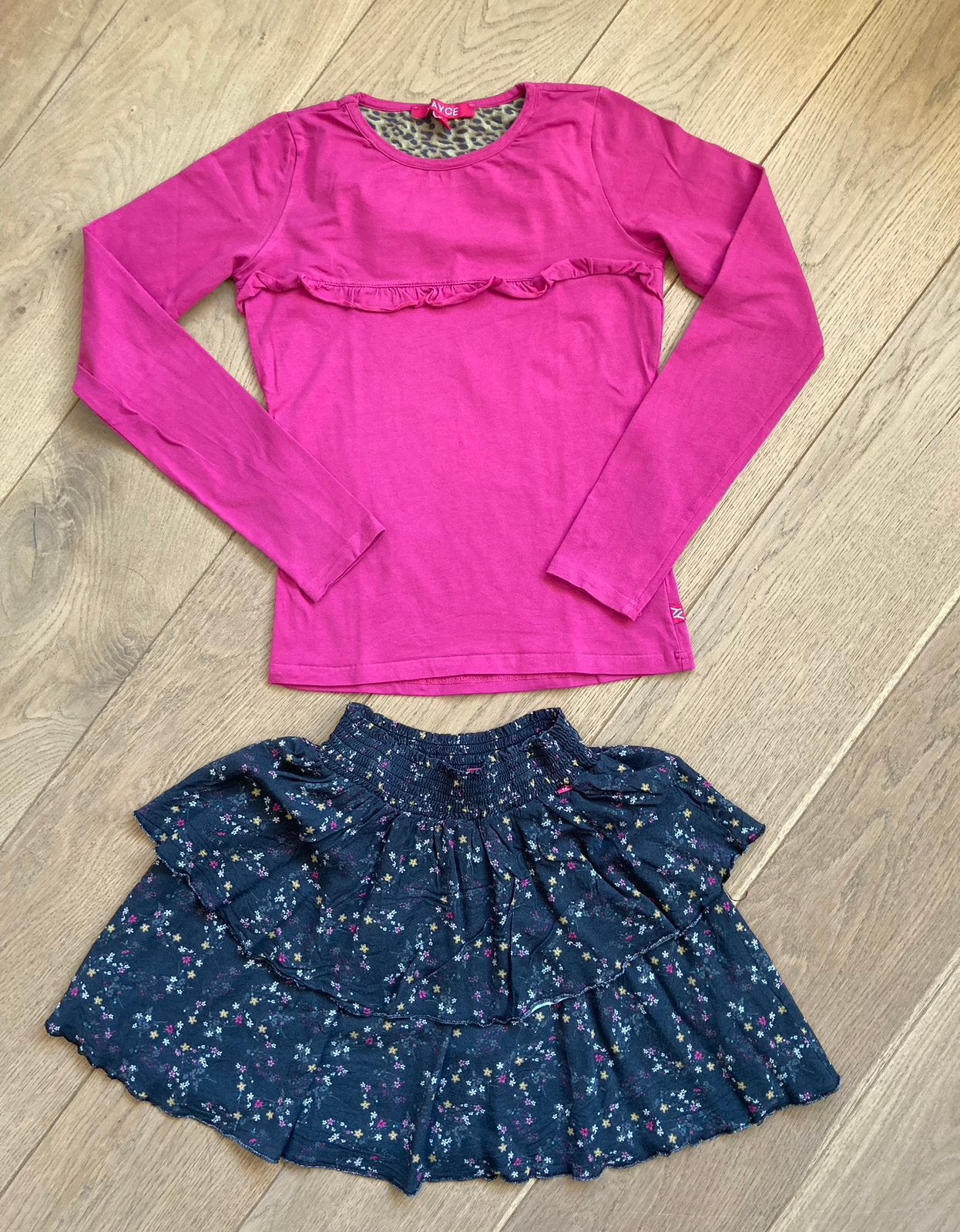 Shirt (en rokje) Mayce girlslabel maat 158/164, Ophalen of Verzenden, Zo goed als nieuw, Meisje, Shirt of Longsleeve