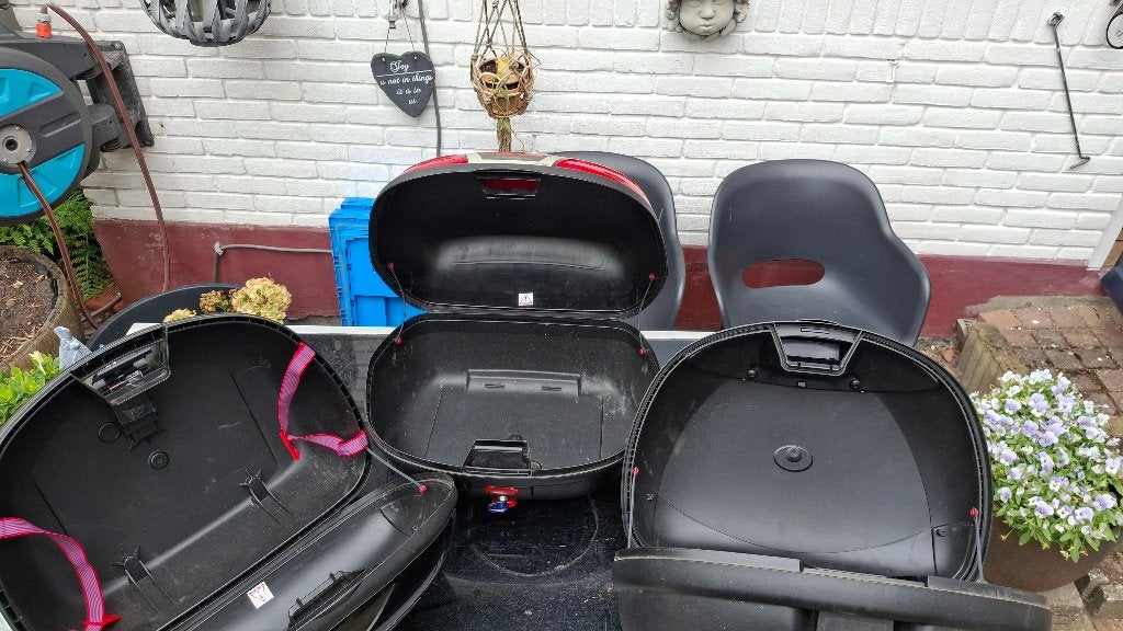 Set van 3 Motorkoffers / Topkoffers met lichte gebruiksporen, Motoren, Ophalen, Gebruikt