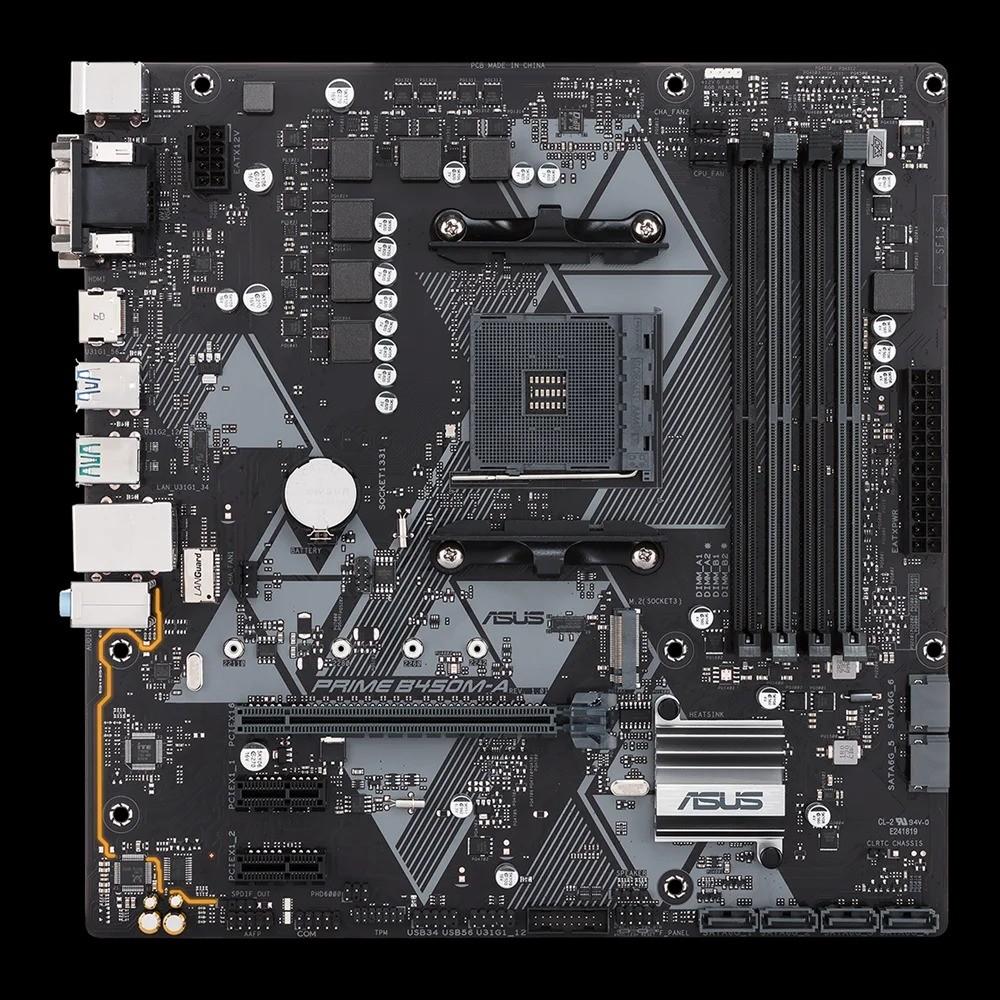 ASUS PRIME B450M-A Moederbord met Socket AM4, Ophalen of Verzenden, Gebruikt, DDR4