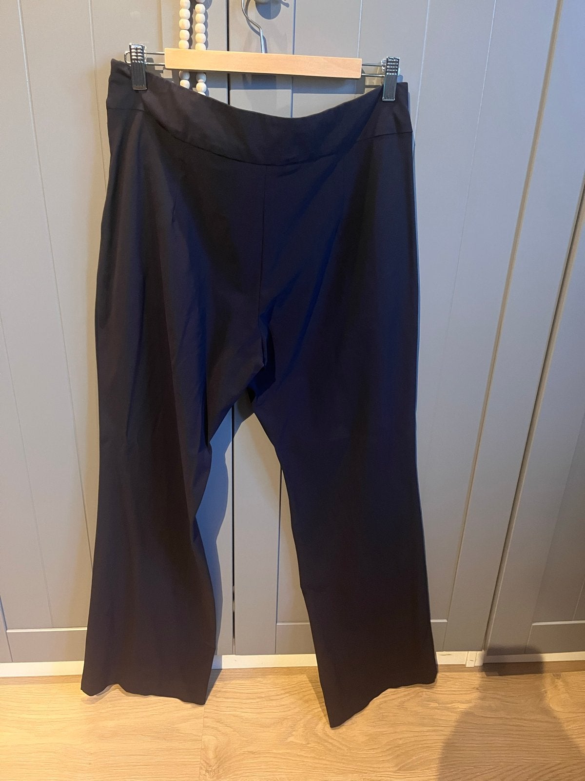 Purdey travelstof Donkerblauwe Flared Broek met Rits Maat 42, Blauw, Maat 42/44 (L), Ophalen of Verzenden, Lang