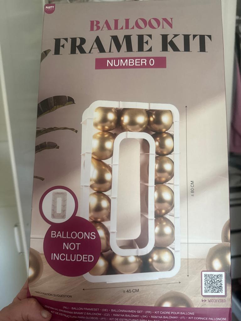 Ballon Frame Kit Nummer 0 - Feestdecoratie, Ophalen of Verzenden, Nieuw, Versiering, Verjaardag