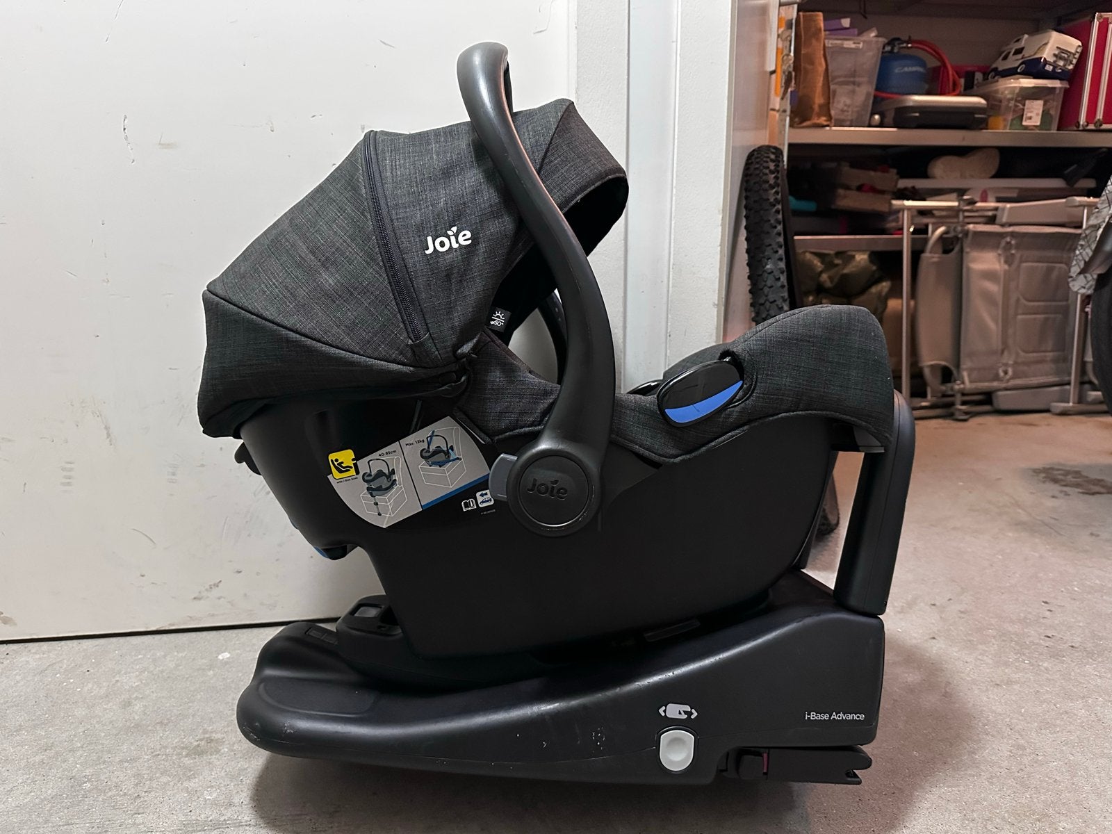 Joie i-Gemm autostoel met i-Base Advance Isofix, Zijbescherming, Zo goed als nieuw, Isofix, 0 t/m 13 kg
