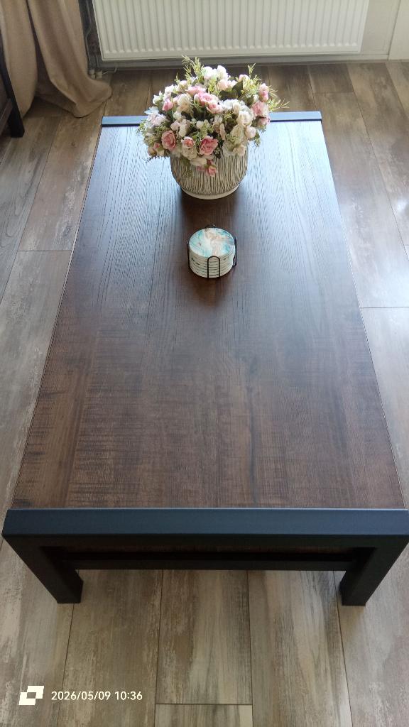 Prachtige dark Mango Salontafel 1 jaar oud, Ophalen, 100 tot 150 cm, 50 tot 100 cm, Zo goed als nieuw