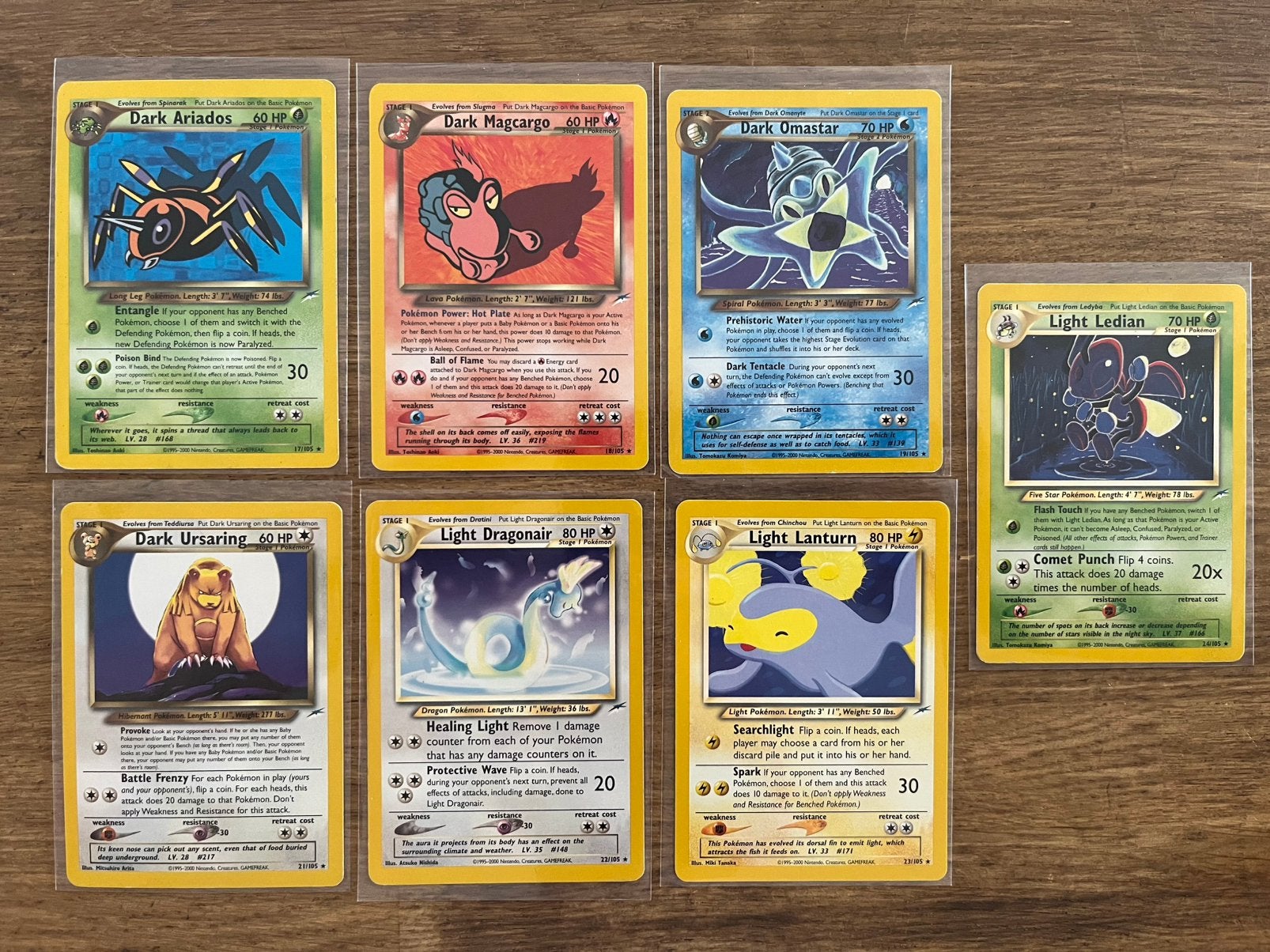 Losse pokemon kaarten - neo destiny rare - met prijslijst, Ophalen of Verzenden, Zo goed als nieuw, Meerdere kaarten