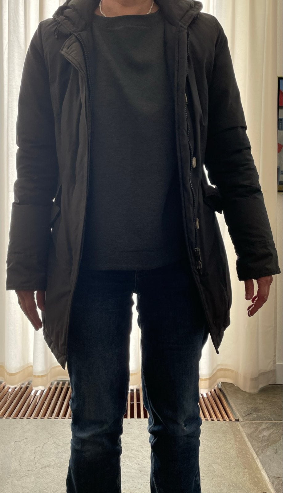 WOOLRICH Blauwe Dames Winterjas Maat M, Ophalen of Verzenden, Gedragen, Maat 38/40 (M), Blauw