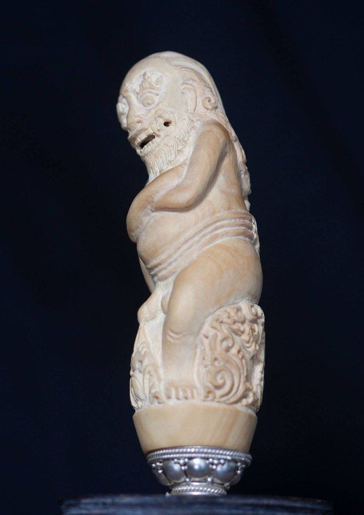 kris keris greep Java Raksasa prins, Indonesië, Houtsnijwerk, 10 cm, Handgemaakt