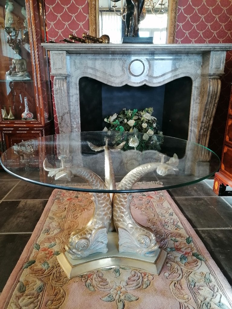hollywood regency bronze delphin table, Ophalen