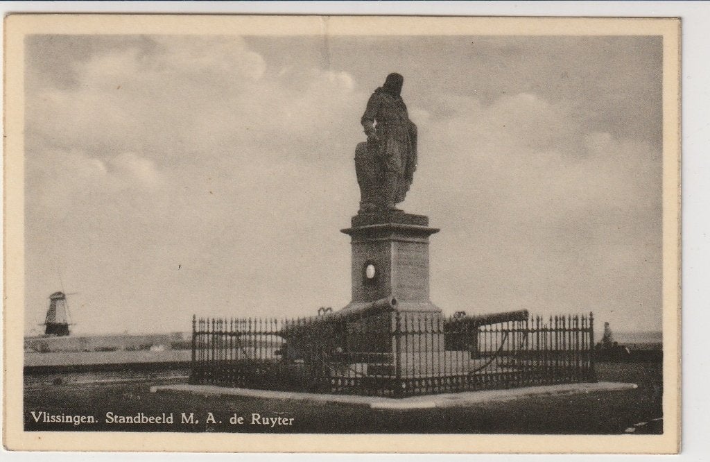 Vlissingen standbeeld de Ruyter (1), Verzamelen, Ansichtkaarten | Nederland, Ophalen of Verzenden, Ongelopen, Zeeland