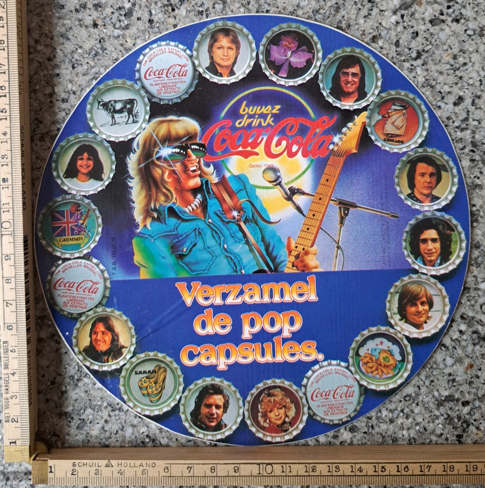 Vintage grote ronde sticker Drink Coca-Cola verzamel de pop, Ophalen of Verzenden, Zo goed als nieuw