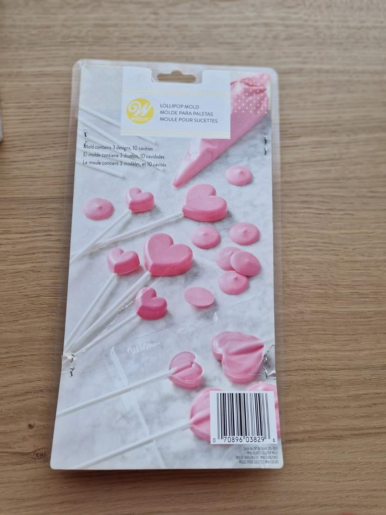 Wilton Lollipop Mold - Hartjes (3 ontwerpen, 10 holtes), Ophalen of Verzenden