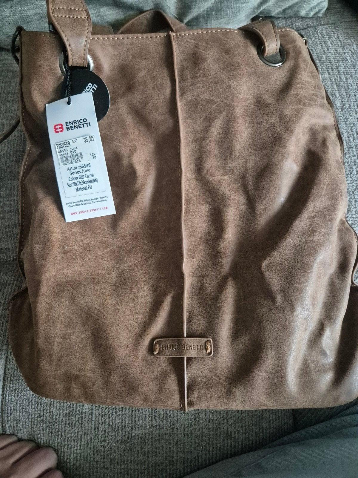 Enrico Benetti Schoudertas Camel - Nieuw met label, Ophalen of Verzenden, Nieuw, Bruin, Schoudertasje