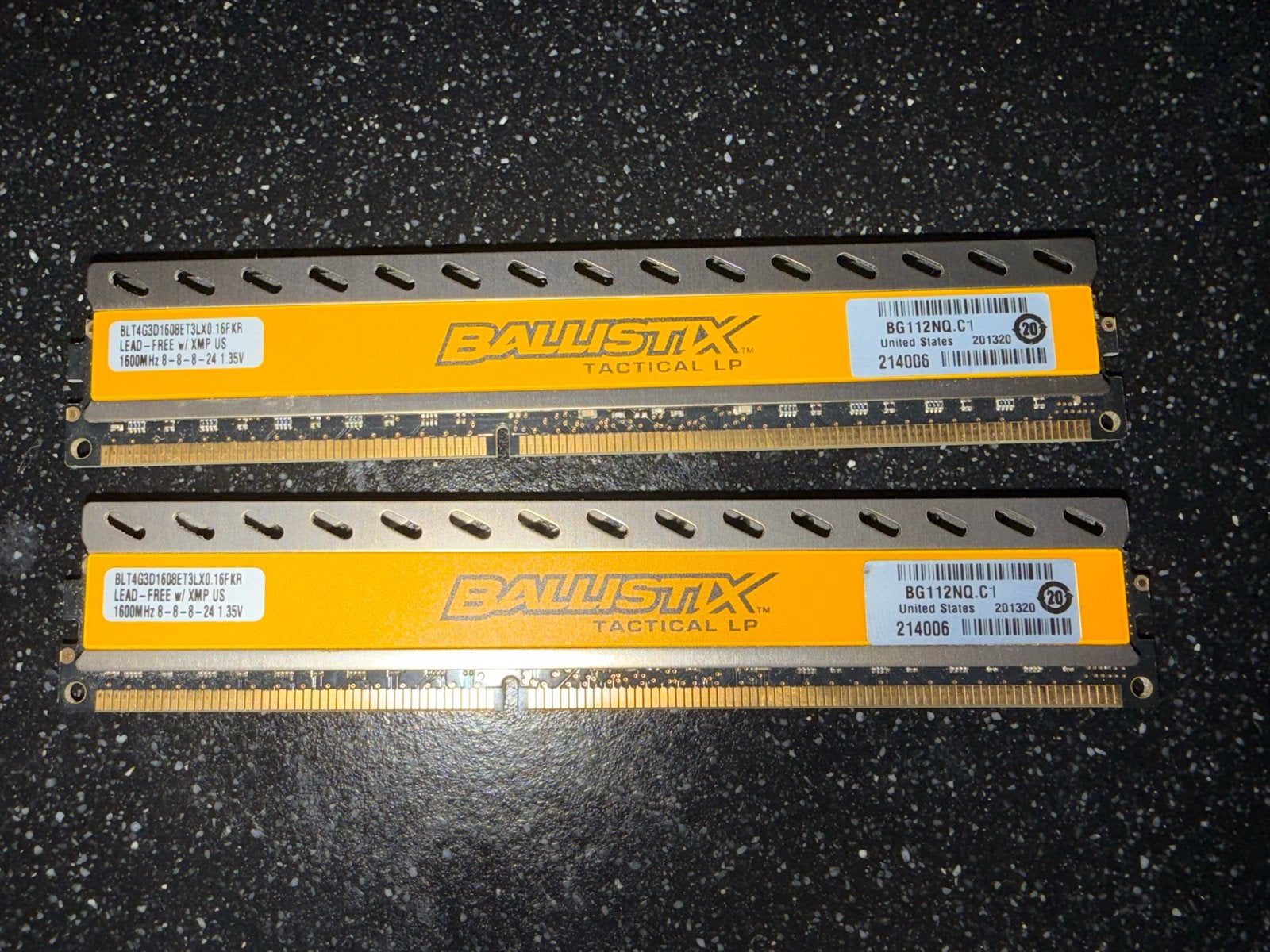 Ballistix Tactical LP 16GB (2x8GB) DDR3 RAM 1600MHz, Computers en Software, RAM geheugen, Ophalen, Gebruikt, Server, DDR3