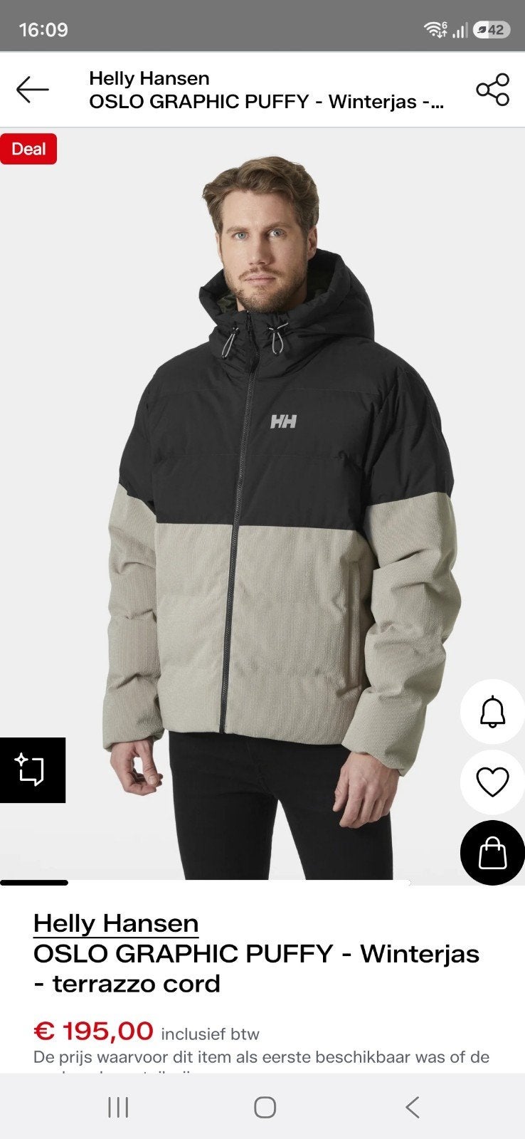 Nieuwe Helly Hansen Pufferjack - Oslo Graphic maat L, Maat 52/54 (L), Helly Hansen, Zwart, Nieuw