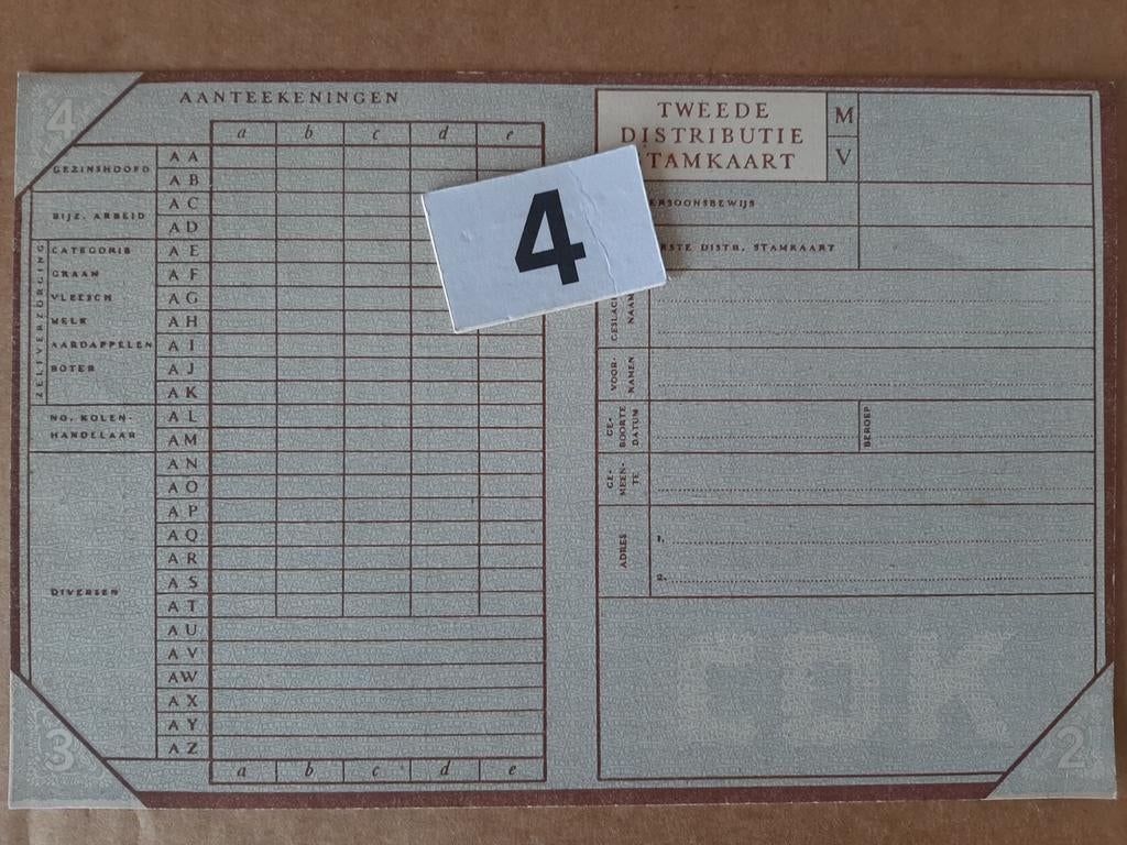 Distributie  Valse TD kaart, Verzamelen, Militaria | Tweede Wereldoorlog, Ophalen of Verzenden, Landmacht, Nederland, Boek of Tijdschrift