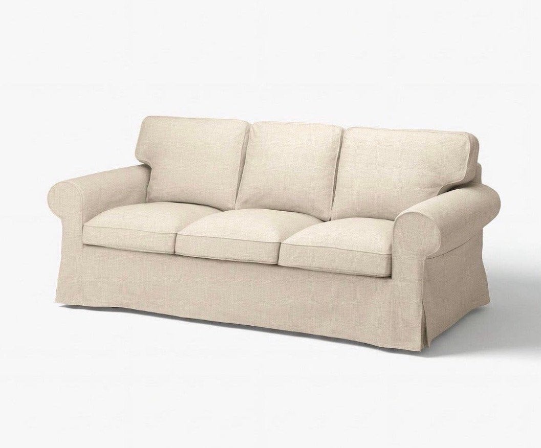 IKEA EKTORP 3-zitsbank, Blekinge wit, Ophalen, Driepersoons, 75 tot 100 cm, Zo goed als nieuw