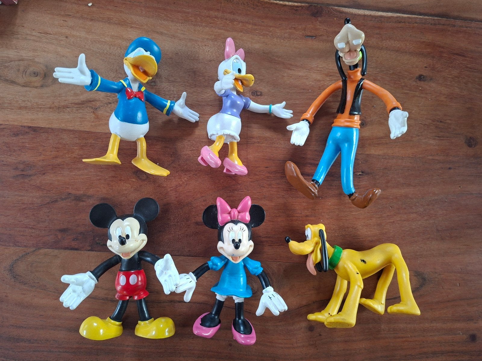 6 figuren disney pluto goofy mouse duck, Ophalen of Verzenden, Goofy of Pluto, Gebruikt, Beeldje of Figuurtje