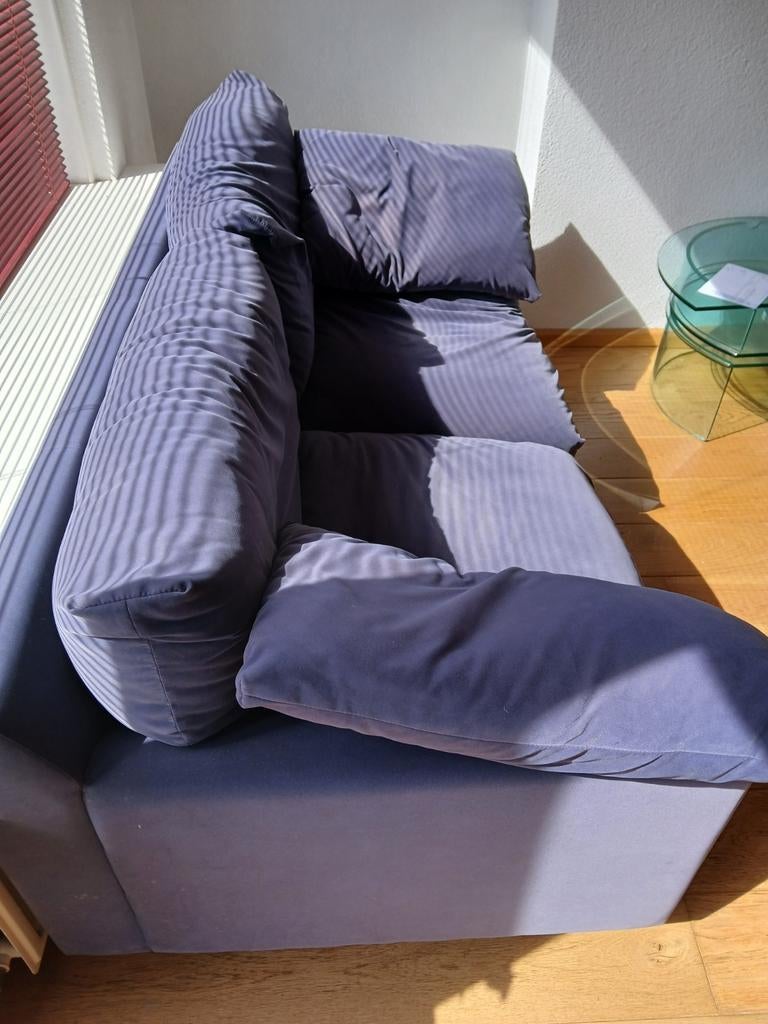 Tweezitsbank blauw, Huis en Inrichting, Ophalen, Gebruikt, 150 tot 200 cm, Tweepersoons