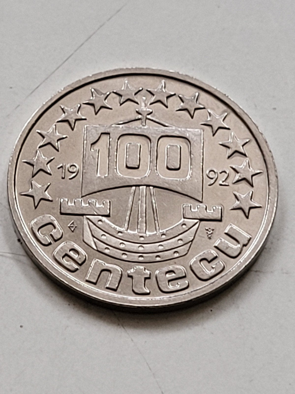 Penning 100 Centecu munt 1992 - De Nederlanden, Ophalen of Verzenden