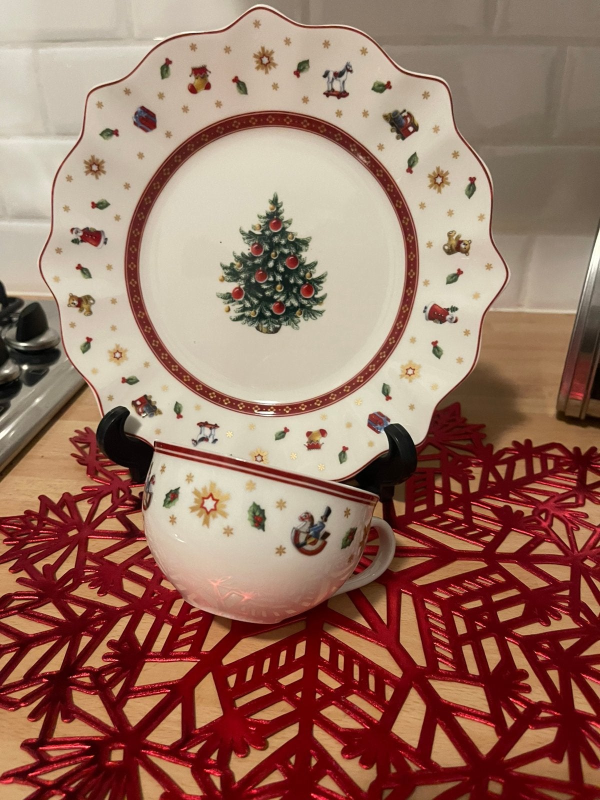Villeroy&Boch kerst kop en schotel, Ophalen of Verzenden