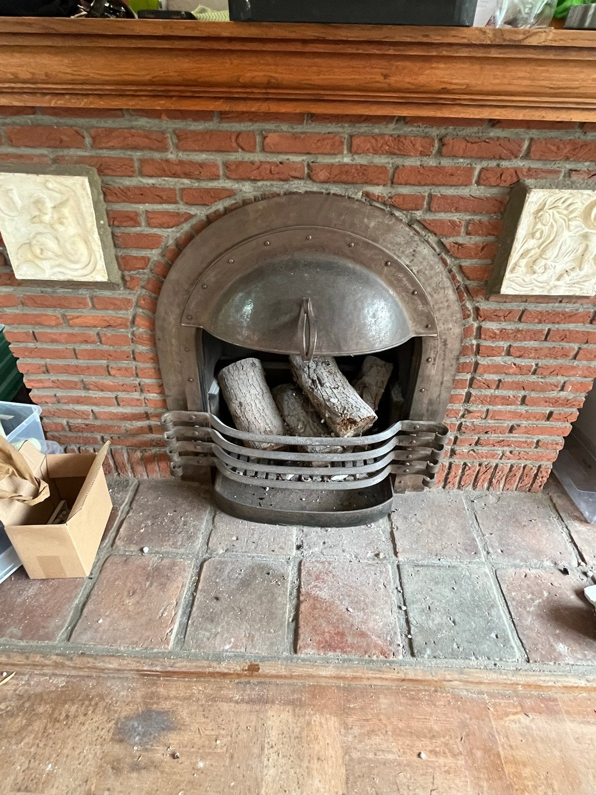 Ouderwetse Open Haard Kachel - Houthaard, Ophalen, Gebruikt, Inbouwhaard, Houthaard