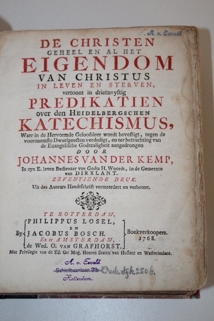 Johannes van der Kemp - Catechismusverklaring (1768), Ophalen of Verzenden, Gelezen, Christendom | Protestants