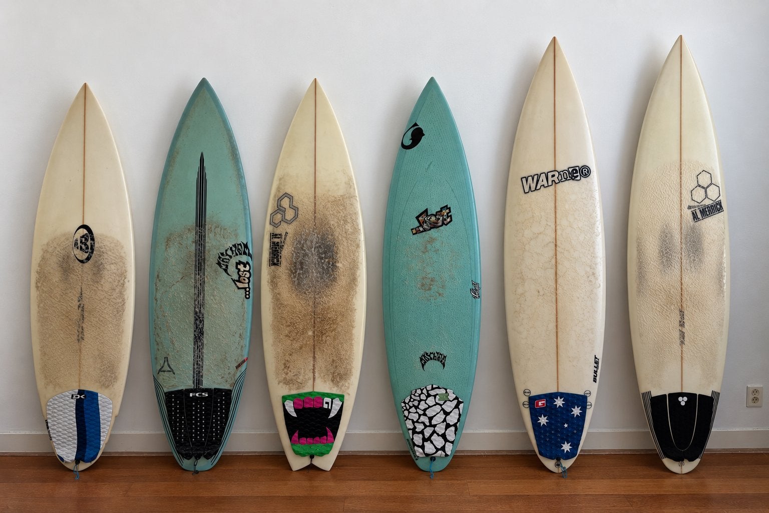 6 shortboards te koop: Lost, Al Merrick, Abezat & Warner, Ophalen, Gebruikt, Shortboard, Met koord